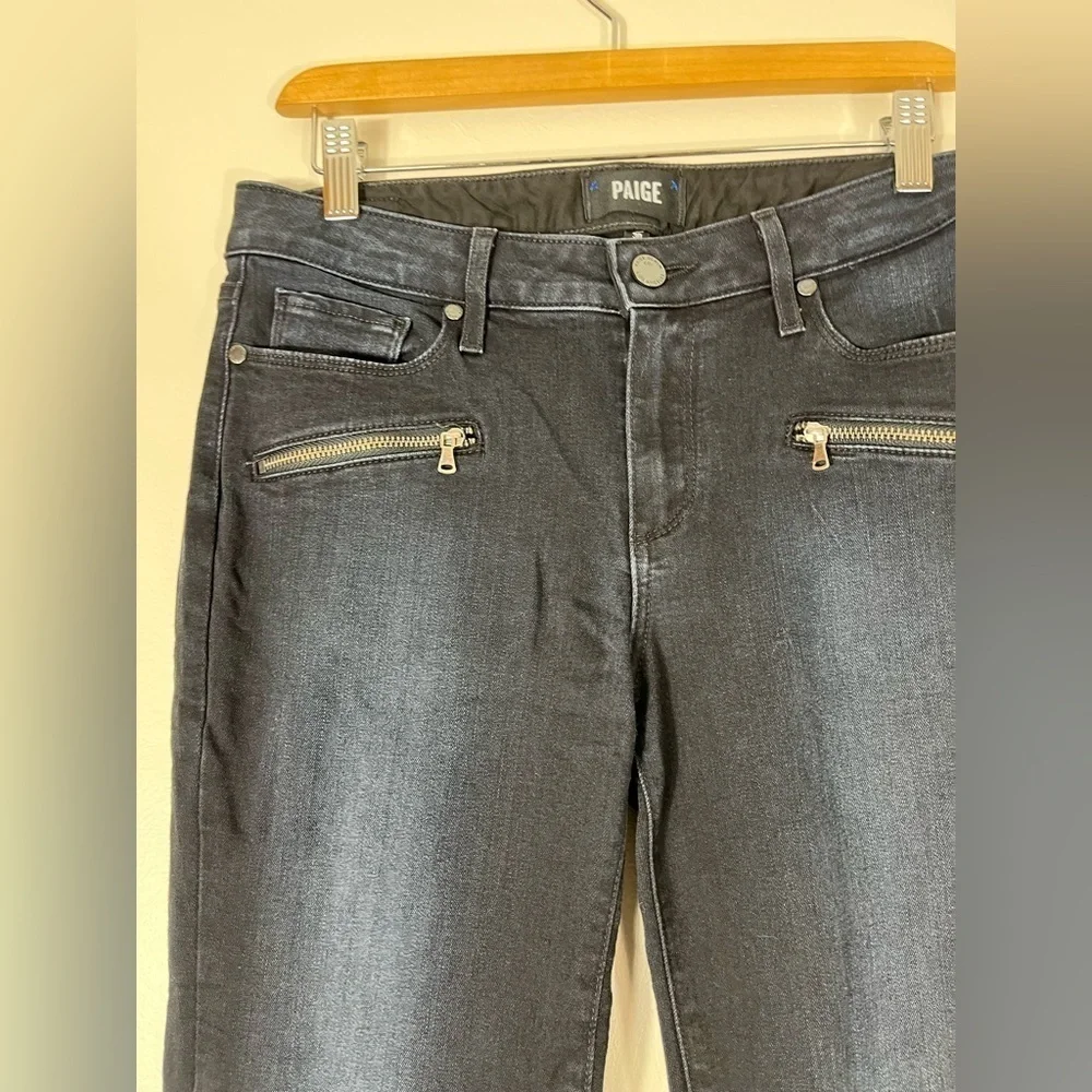 PAIGE Denim Jill Zip Style Skinny Jeans Womens Size 30 Dark Wash USA Made - Picture 4 of 16